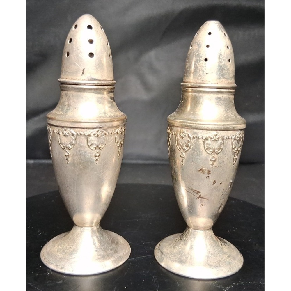 Vintage Silver Plated? Weidlich Bros. Mfg. Co. Salt and Pepper Shakers #2882